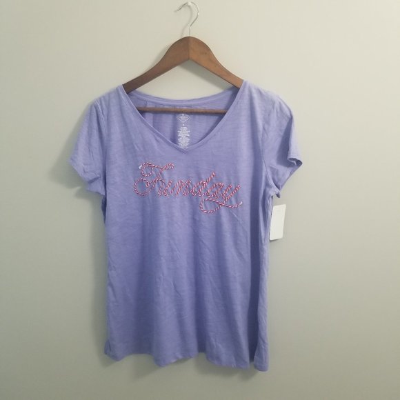 St. John's Bay Womens V- Neck Short Sleeve T-Shirt - Picture 2 of 6